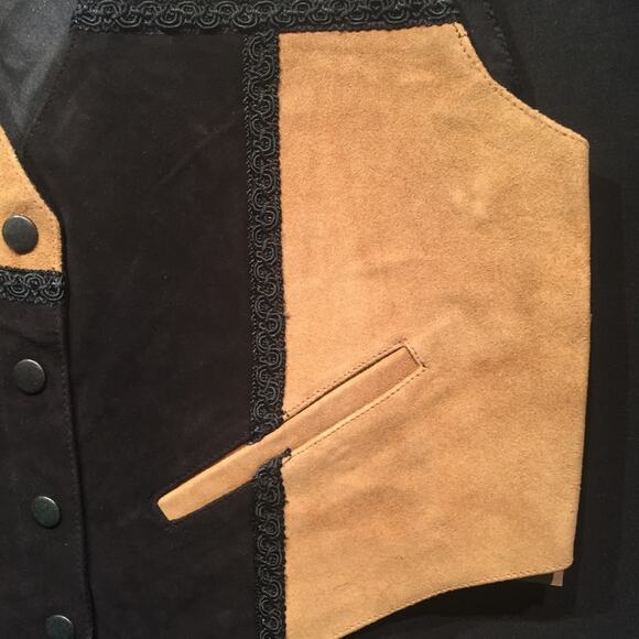 Katch Me Retro NWT Cowboy 1980s Western Suede Leather Rancher Ranch Vest M G - Picture 6 of 8